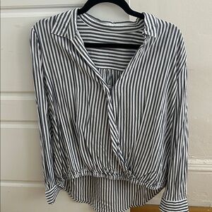 Striped Blue and White Women's Top